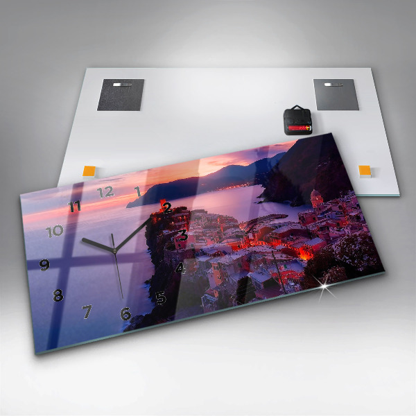 Horizontální skleněné hodiny na stěnu Titulky vzpomínek