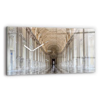 Horizontální skleněné hodiny na stěnu Muzeum La Veneria Reale