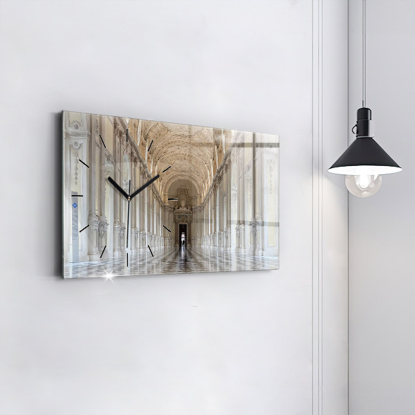 Horizontální skleněné hodiny na stěnu Muzeum La Veneria Reale