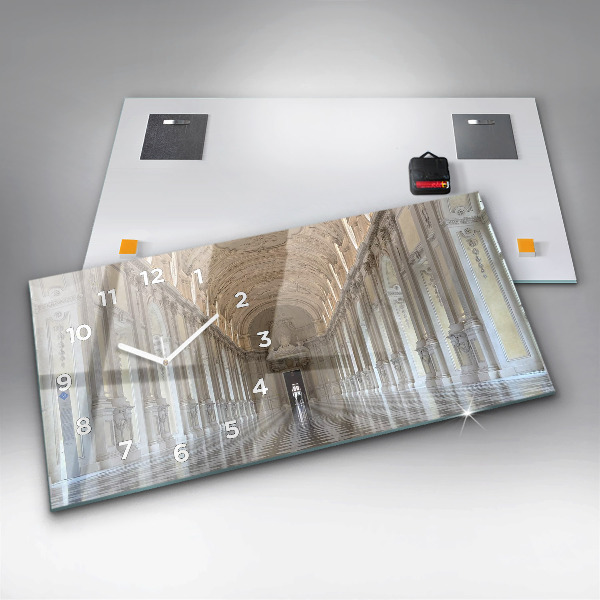 Horizontální skleněné hodiny na stěnu Muzeum La Veneria Reale