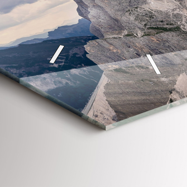 Horizontální skleněné hodiny na stěnu Skalnaté hory