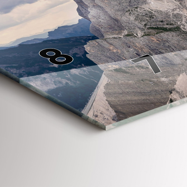 Horizontální skleněné hodiny na stěnu Skalnaté hory