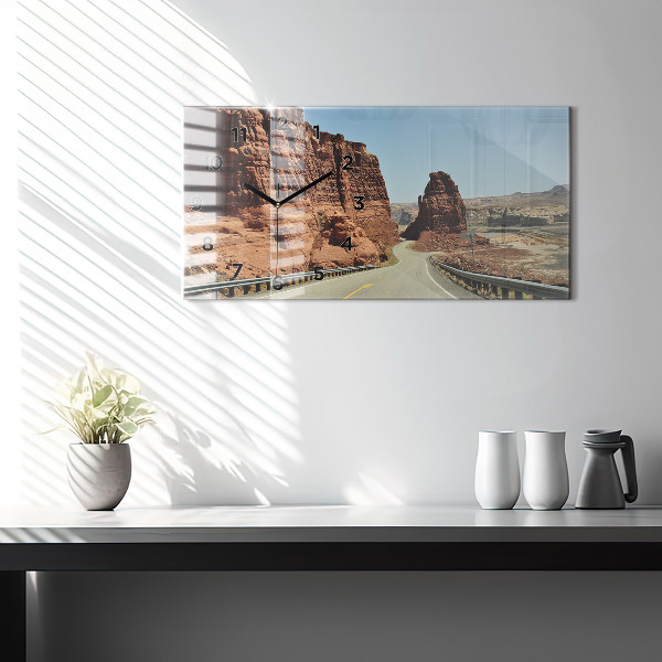 Horizontální skleněné hodiny na stěnu Route 66 v USA