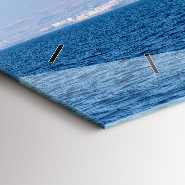 Horizontální skleněné hodiny na stěnu Jachta na Tenerife