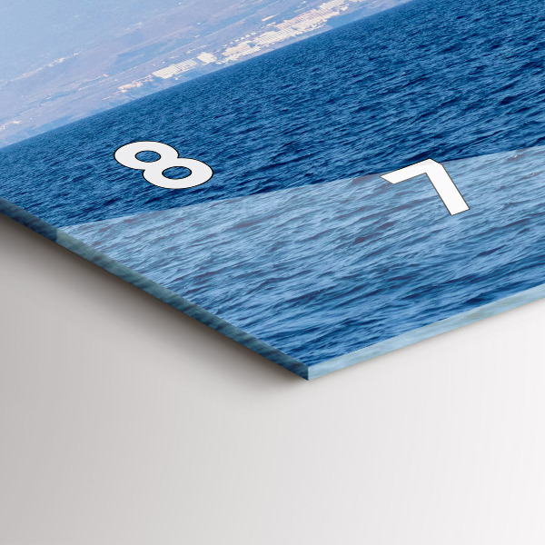 Horizontální skleněné hodiny na stěnu Jachta na Tenerife