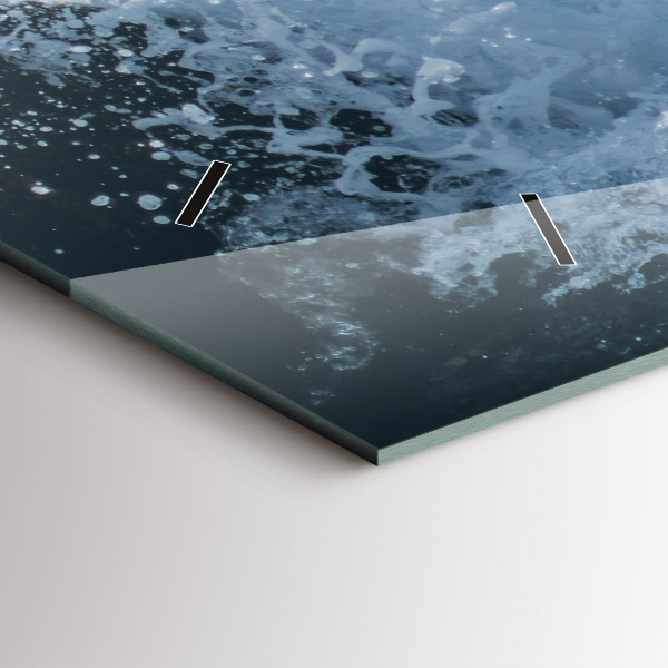 Horizontální skleněné hodiny na stěnu Fotografování vln