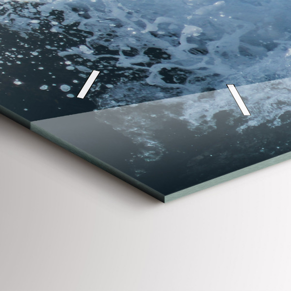 Horizontální skleněné hodiny na stěnu Fotografování vln