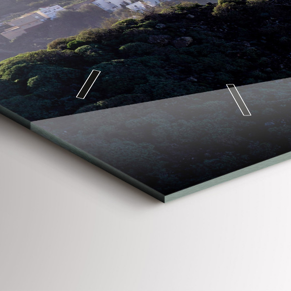 Horizontální skleněné hodiny na stěnu Hory u oceánu