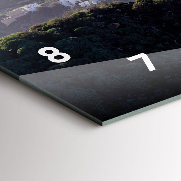 Horizontální skleněné hodiny na stěnu Hory u oceánu