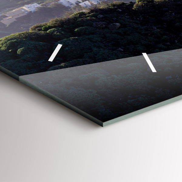 Horizontální skleněné hodiny na stěnu Hory u oceánu