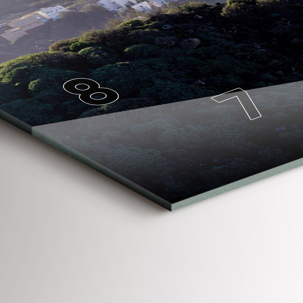 Horizontální skleněné hodiny na stěnu Hory u oceánu