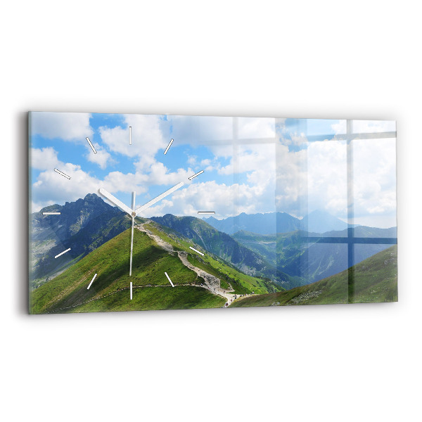 Horizontální skleněné hodiny na stěnu Kasprowy Wierch Zakopane