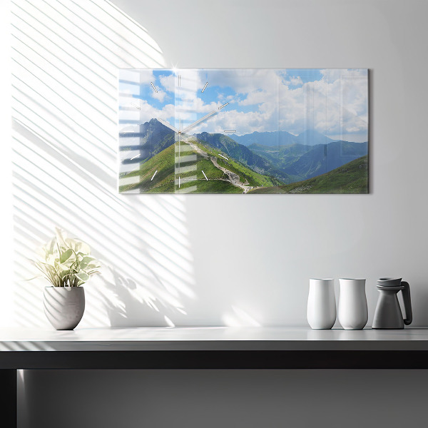 Horizontální skleněné hodiny na stěnu Kasprowy Wierch Zakopane