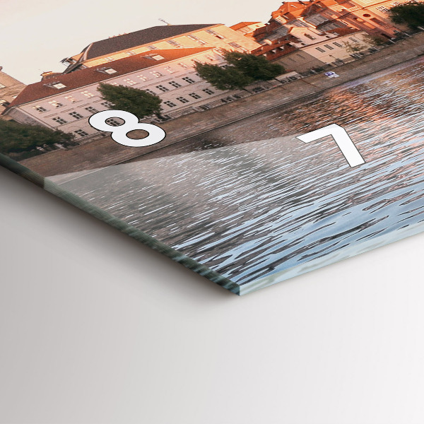 Horizontální skleněné hodiny na stěnu Karlův most v Praze