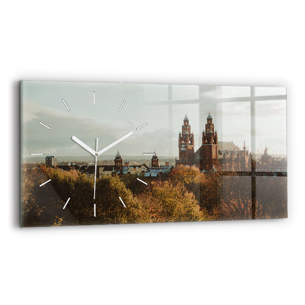 Horizontální skleněné hodiny na stěnu Umělecká galerie v Glasgow