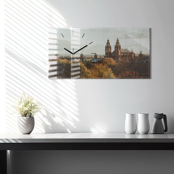 Horizontální skleněné hodiny na stěnu Umělecká galerie v Glasgow
