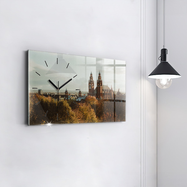Horizontální skleněné hodiny na stěnu Umělecká galerie v Glasgow