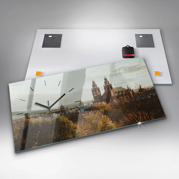 Horizontální skleněné hodiny na stěnu Umělecká galerie v Glasgow