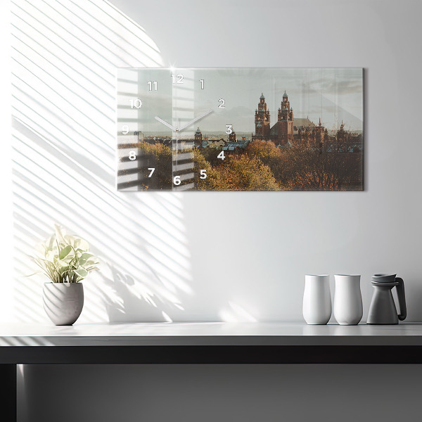 Horizontální skleněné hodiny na stěnu Umělecká galerie v Glasgow