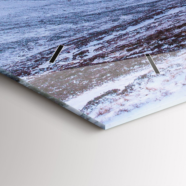 Horizontální skleněné hodiny na stěnu Chata v horách