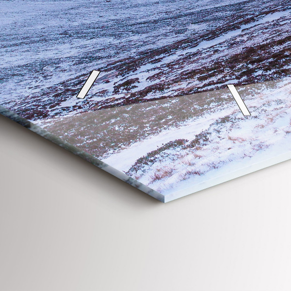 Horizontální skleněné hodiny na stěnu Chata v horách