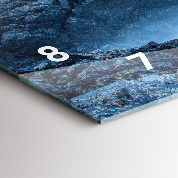 Horizontální skleněné hodiny na stěnu Maják