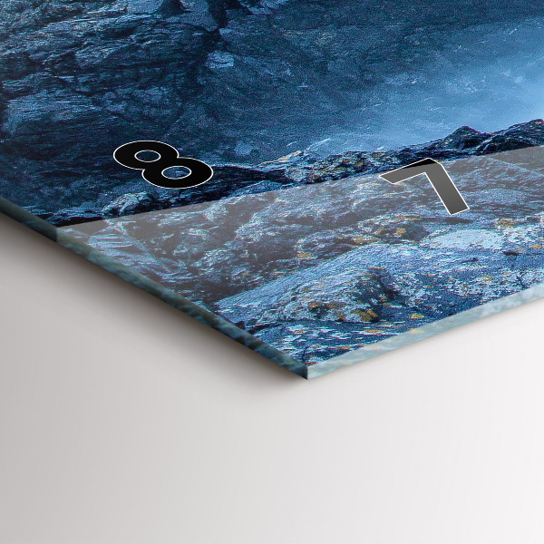 Horizontální skleněné hodiny na stěnu Maják