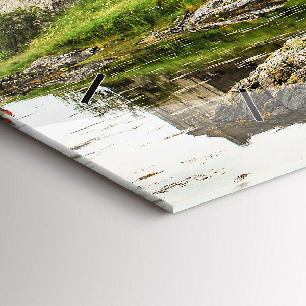 Horizontální skleněné hodiny na stěnu Hrad Eilean Donan Skotsko