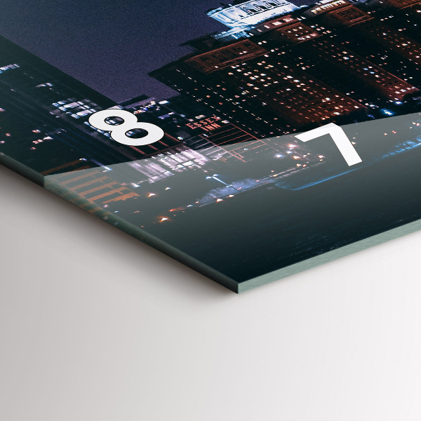 Horizontální skleněné hodiny na stěnu Krajina Chicaga