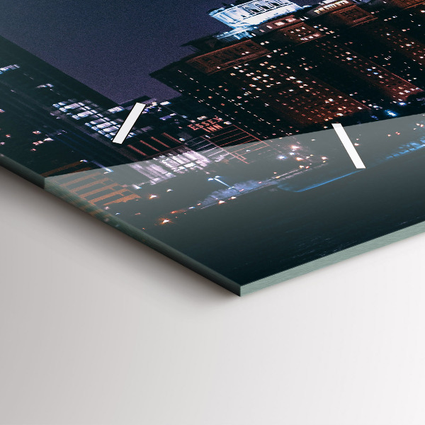 Horizontální skleněné hodiny na stěnu Krajina Chicaga