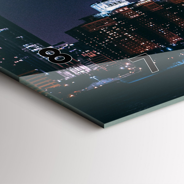 Horizontální skleněné hodiny na stěnu Krajina Chicaga