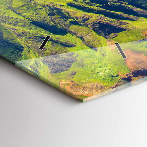 Horizontální skleněné hodiny na stěnu Havajské moře