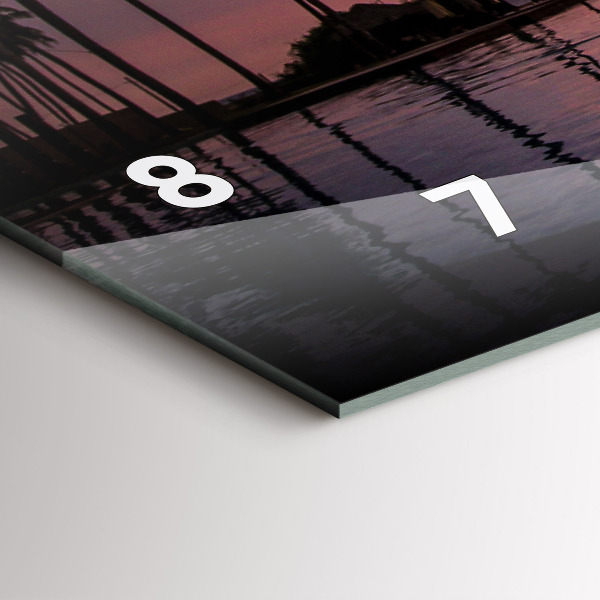 Horizontální skleněné hodiny na stěnu Palmy na Havaji