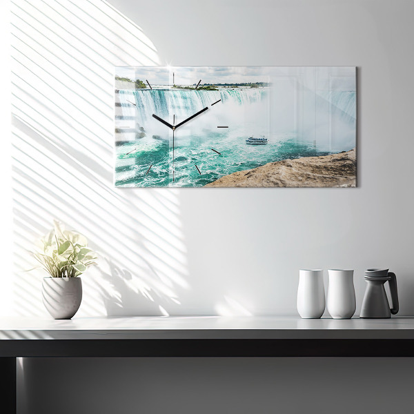 Horizontální skleněné hodiny na stěnu Loď Niagara