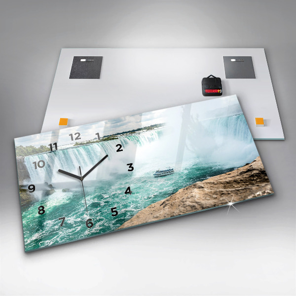 Horizontální skleněné hodiny na stěnu Loď Niagara