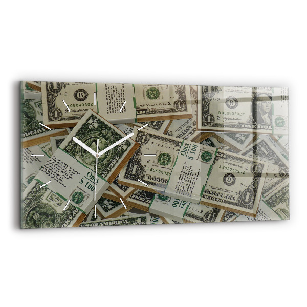 Horizontální skleněné hodiny na stěnu 1 americký dolar