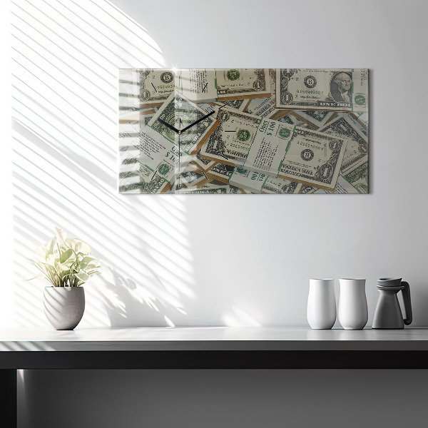 Horizontální skleněné hodiny na stěnu 1 americký dolar