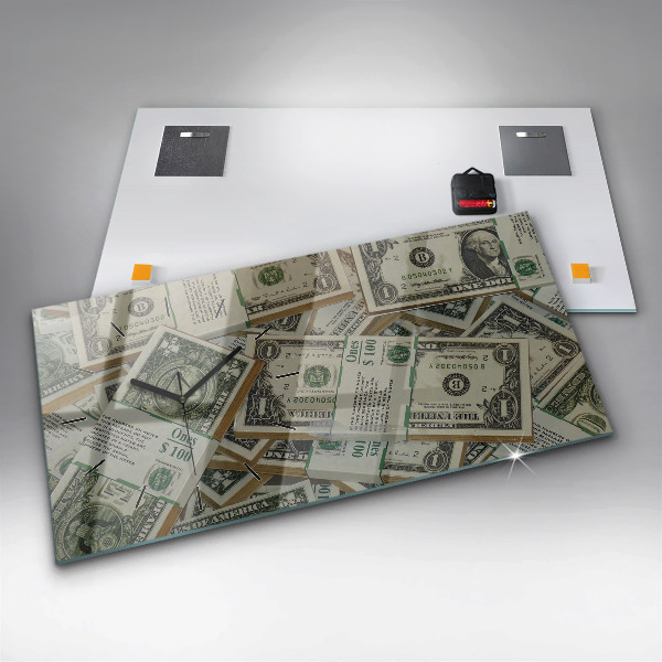 Horizontální skleněné hodiny na stěnu 1 americký dolar