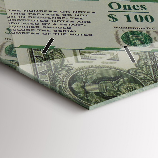 Horizontální skleněné hodiny na stěnu 1 americký dolar