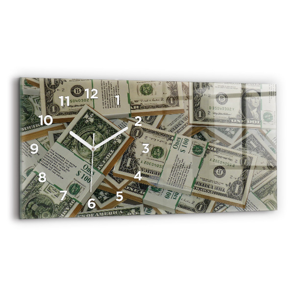 Horizontální skleněné hodiny na stěnu 1 americký dolar