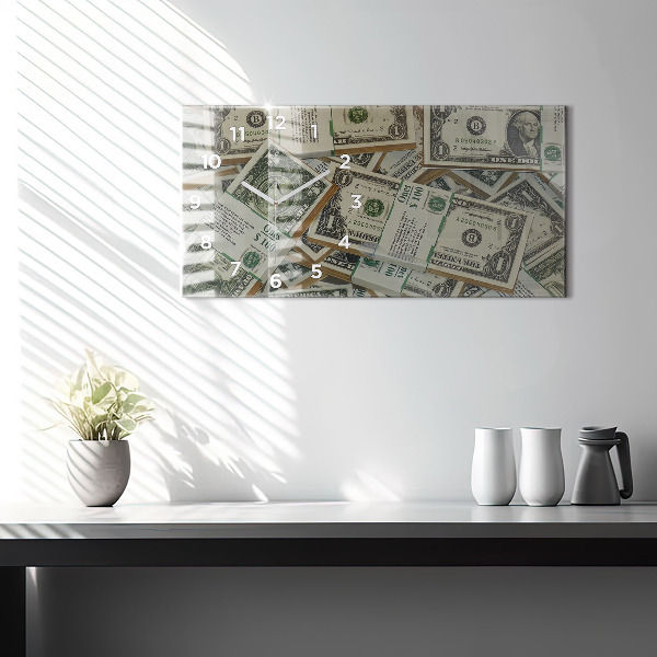 Horizontální skleněné hodiny na stěnu 1 americký dolar