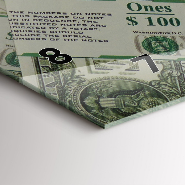 Horizontální skleněné hodiny na stěnu 1 americký dolar