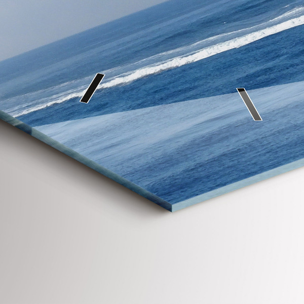 Horizontální skleněné hodiny na stěnu Plovoucí loď na oceánu