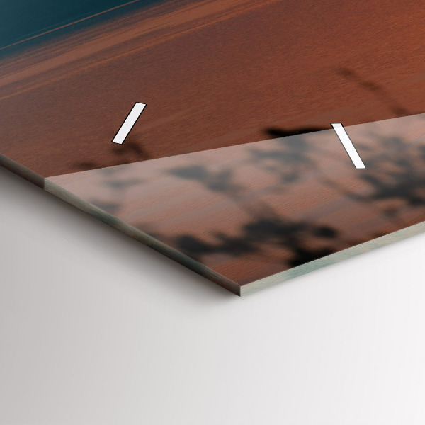 Horizontální skleněné hodiny na stěnu Balaton večer