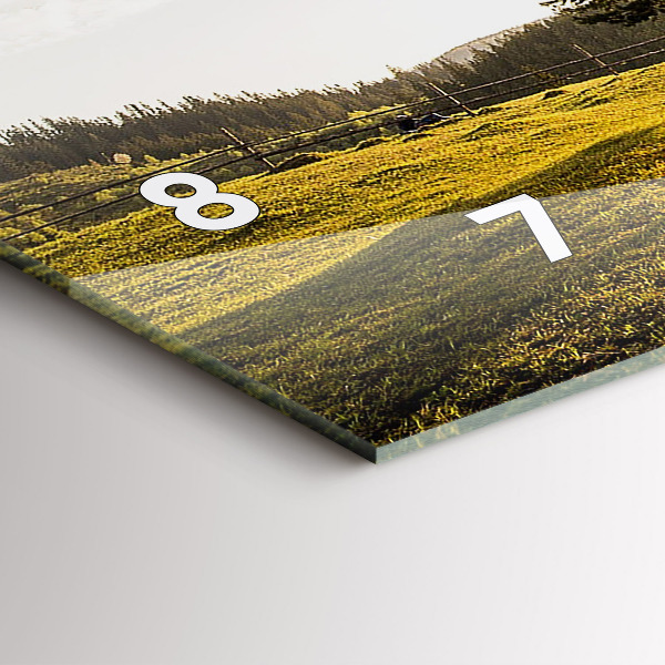 Horizontální skleněné hodiny na stěnu Strom na kopci