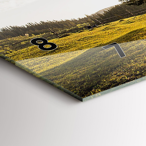 Horizontální skleněné hodiny na stěnu Strom na kopci