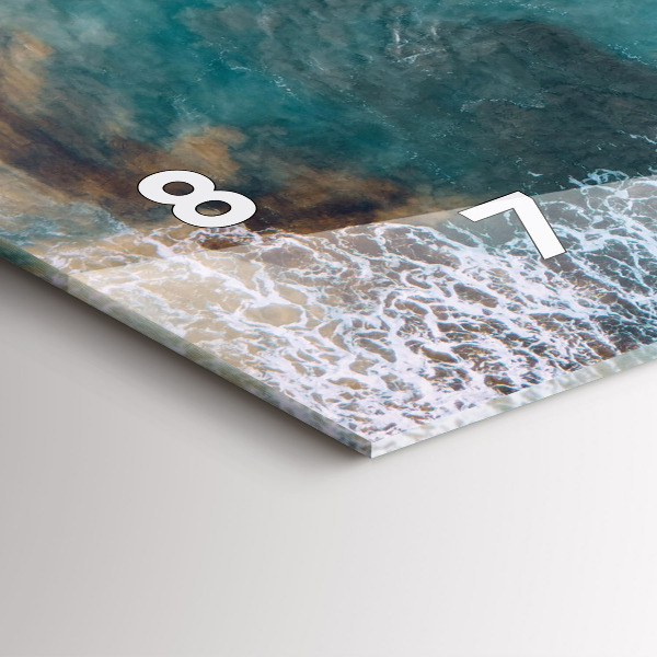 Horizontální skleněné hodiny na stěnu Fjordy na pobřeží Costa Blanca