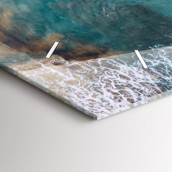 Horizontální skleněné hodiny na stěnu Fjordy na pobřeží Costa Blanca