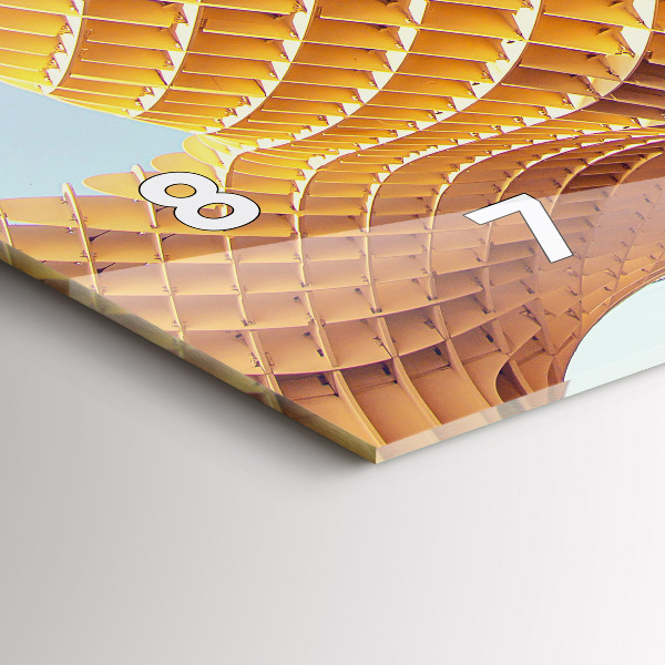 Horizontální skleněné hodiny na stěnu Vyhlídka v Seville