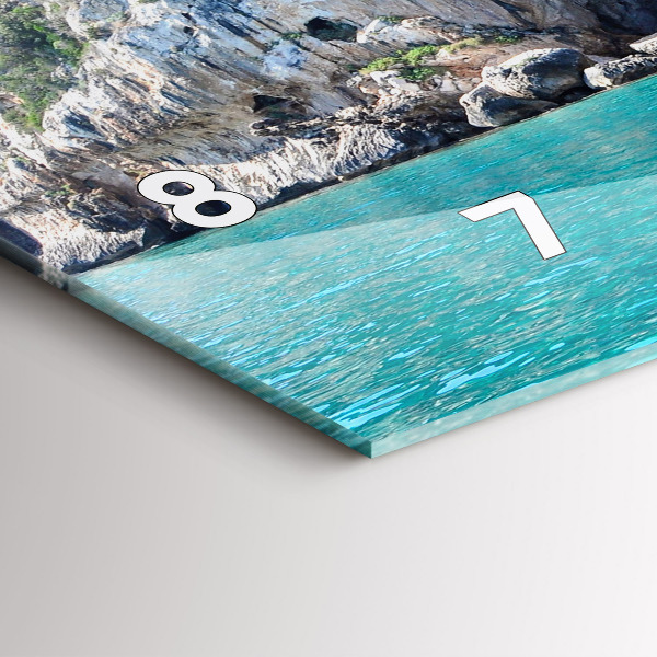 Horizontální skleněné hodiny na stěnu Podmořská jeskyně